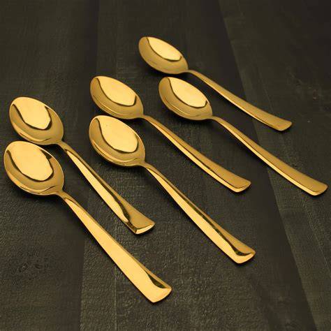 Dejmin Golden Spoon Set - Stainless Steel Gold Coffee … - raincitystudios.com