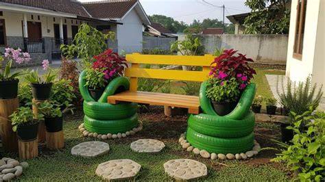 Dekorasi taman dari ban bekas - raincitystudios.com