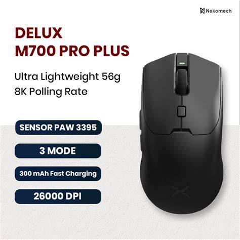 Delux M700 Pro+ Mouse Gaming Wireless PAW3395 - White - raincitystudios.com