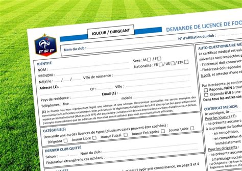 DEMANDE DE LICENCE DE FOOTBALL - SAISON 2024-2024