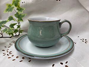 DENBY REGENCY GREEN 3 TEA CUPS AND 4 SAUCERS eBay