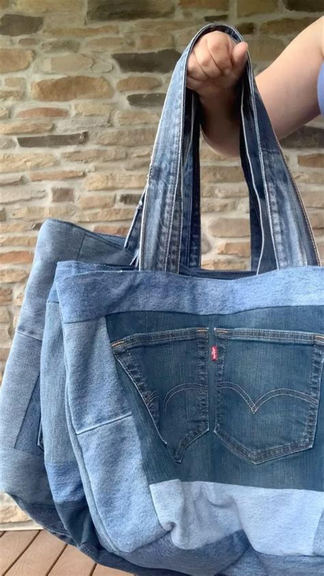 Denim Shopping Bag Craft Idea - raincitystudios.com