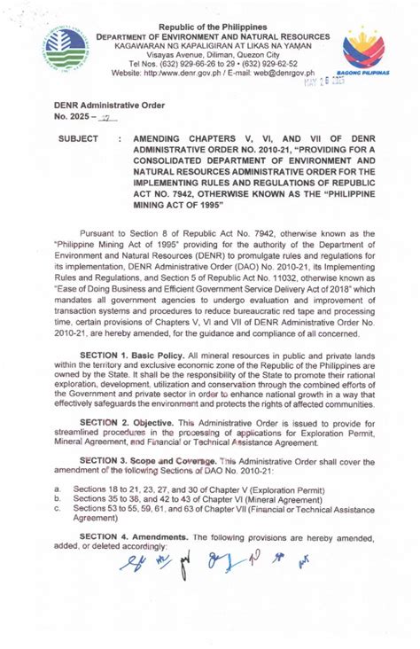 DENR Administrative Order No. 2015-10 - Supreme … - raincitystudios.com