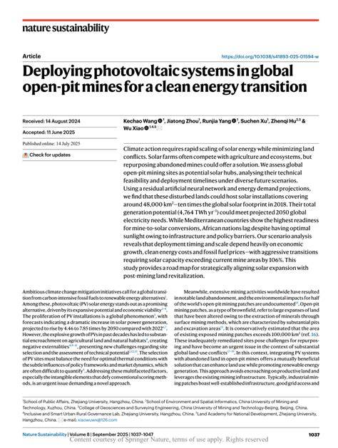 Deploying photovoltaic systems in global open-pit mines for a clean ... - raincitystudios.com