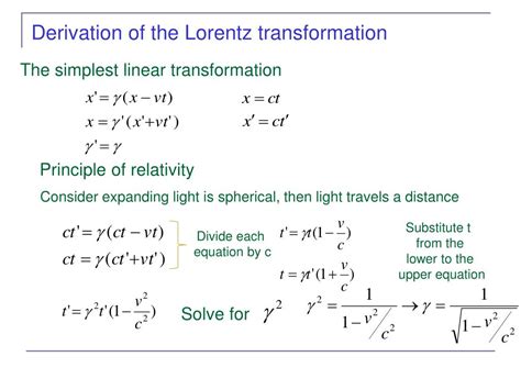 Derivation And Applications of The Lorentz Transformation - wintechmobiles.com
