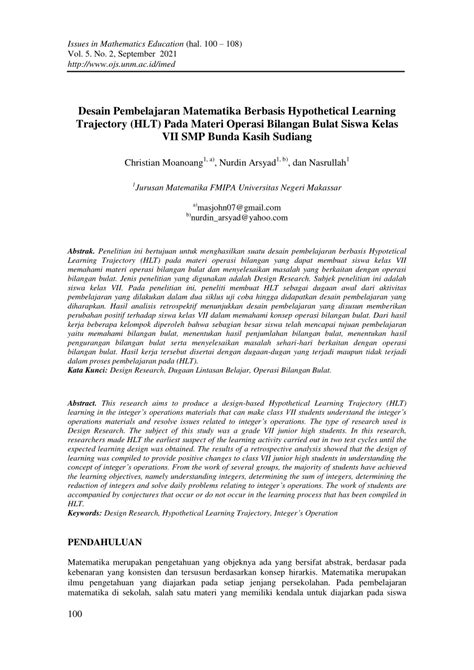 Desain Pembelajaran Matematika Berbasis Hypothetical Learning ... - wintechmobiles.com