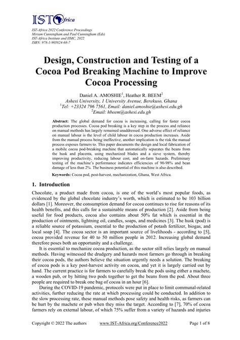 Design, Construction and Testing of a Cocoa Pod … - raincitystudios.com