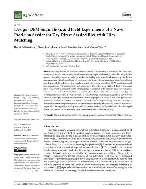Design, DEM Simulation, and Field Experiments of a … - raincitystudios.com