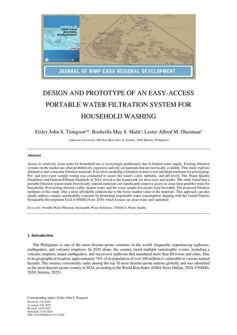 Design and Development of a Portable Water Filtration System - raincitystudios.com
