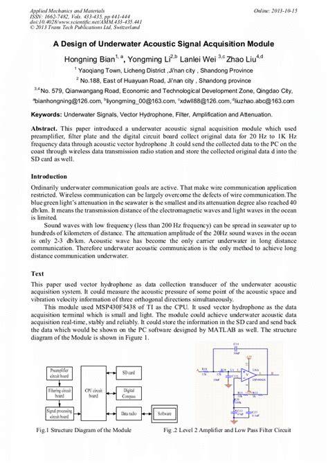 Design and Implementation of Underwater Acoustic Signal Acquisition … - raincitystudios.com