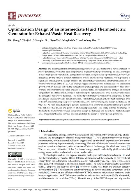 Design and Optimization of a Thermoelectric Generator for Waste Heat ... - wintechmobiles.com