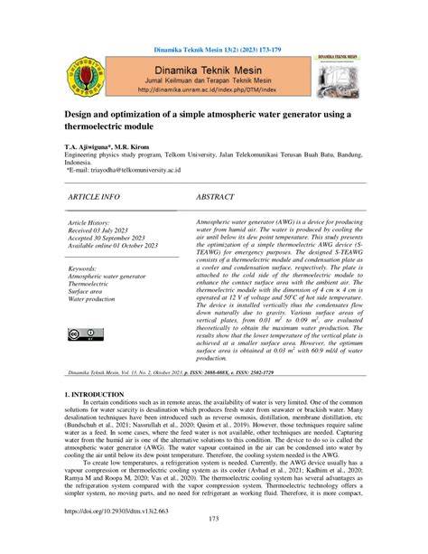Design and optimization of an atmospheric water generator using ... - raincitystudios.com