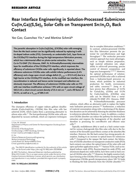 Design of back-contact interface of Cu(In,Ga)Se<sub>2</sub> solar cells ... - wintechmobiles.com