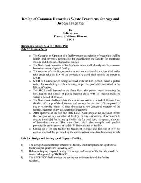 design of common hazardous waste treatment, storage … - raincitystudios.com