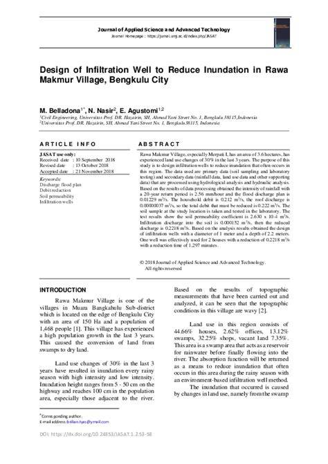 Design of Infiltration Well to Reduce Inundation in Rawa - raincitystudios.com