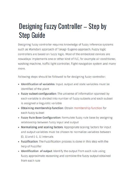 Designing Fuzzy Controller - Step by Step Guide - wintechmobiles.com