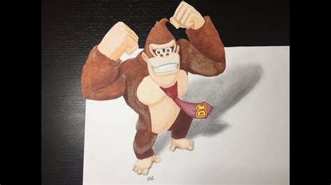 DESSIN ILLUSION 3D FACILE - DONKEY KONG - YouTube