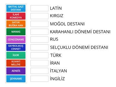 DESTANLAR Test Wordwall.