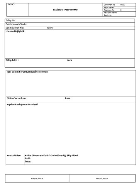 DESTEK PROGRAMI PROJE REVİZYON TALEP FORMU.