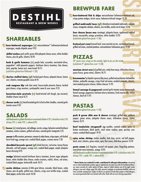 DESTIHL Restaurant & Brew Works menu - Normal IL 61761