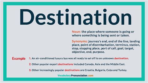 DESTINATION definition and meaning | Collins English Dictionary - wintechmobiles.com