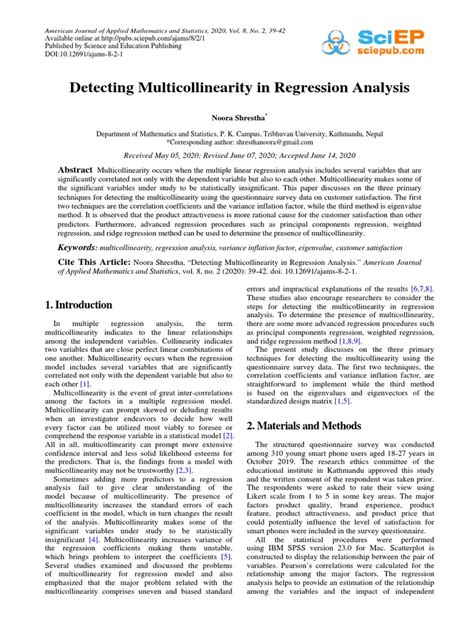 Detecting Multicollinearity in Regression Analysis - wintechmobiles.com