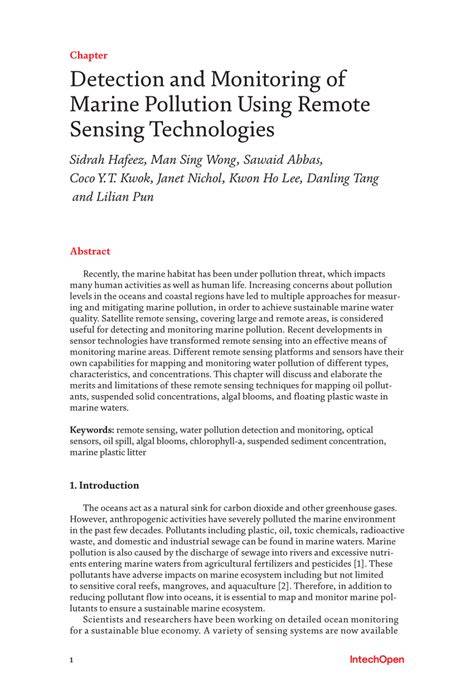 Detection and Monitoring of Marine Pollution Using Remote Sensing ... - raincitystudios.com