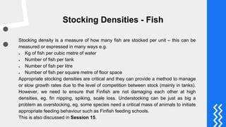 Determination of suitable stocking density for good aquaculture ... - raincitystudios.com