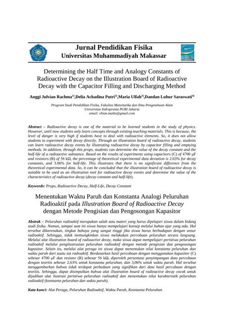 Determining the Half Time and Analogy Constants of ... - Unismuh - wintechmobiles.com