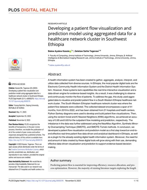 Developing a patient flow visualization and prediction model using ... - coolestguyplanet.net
