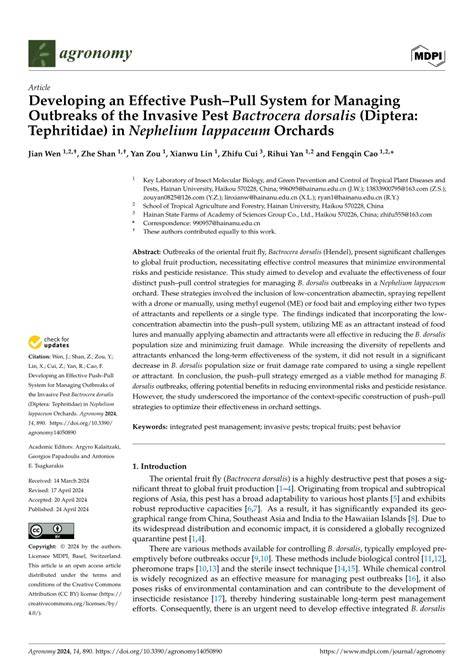 Developing an Effective Push–Pull System for Managing ... - MDPI - raincitystudios.com
