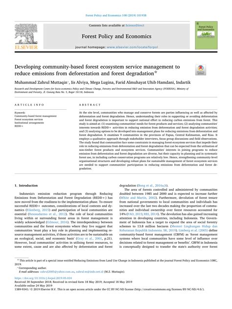 Developing community-based forest ecosystem service management … - raincitystudios.com