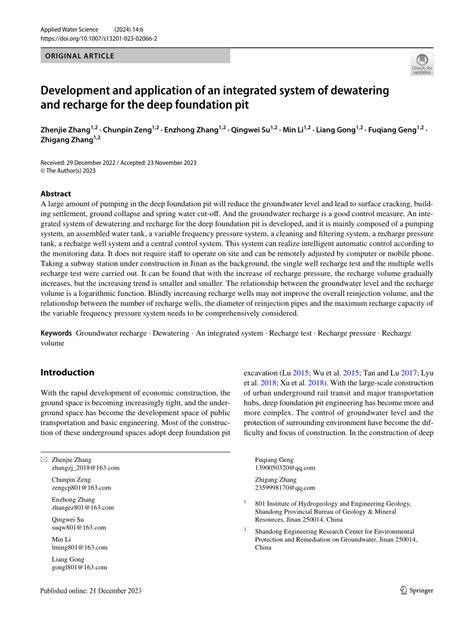 Development and application of an integrated system of dewatering … - raincitystudios.com