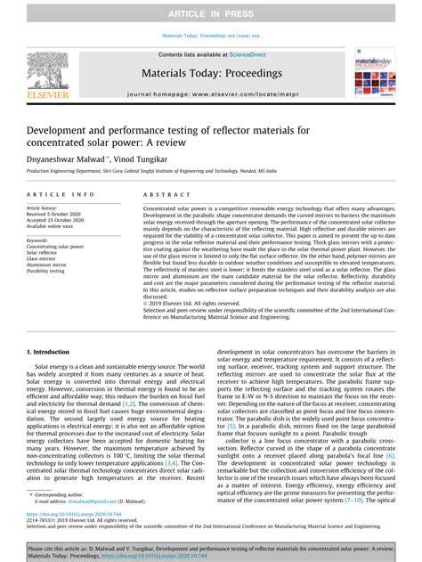 Development and performance testing of reflector materials for ... - raincitystudios.com