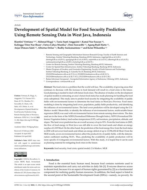Development of Spatial Model for Food Security … - wintechmobiles.com