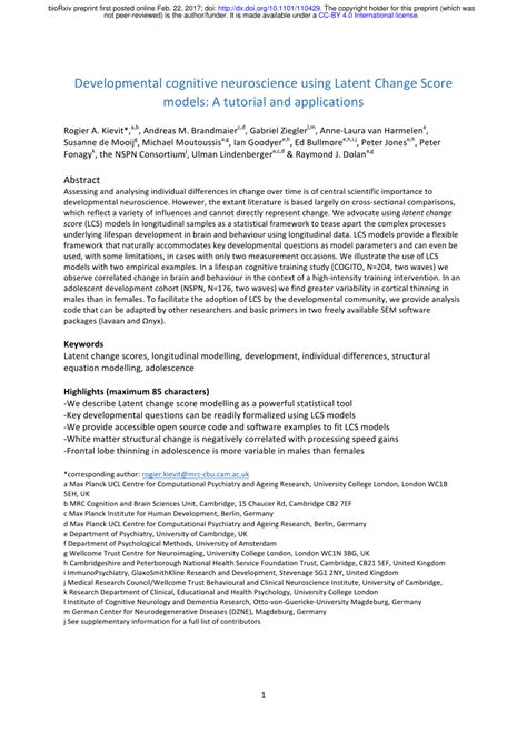 Developmental cognitive neuroscience using Latent Change Score models ... - coolestguyplanet.net