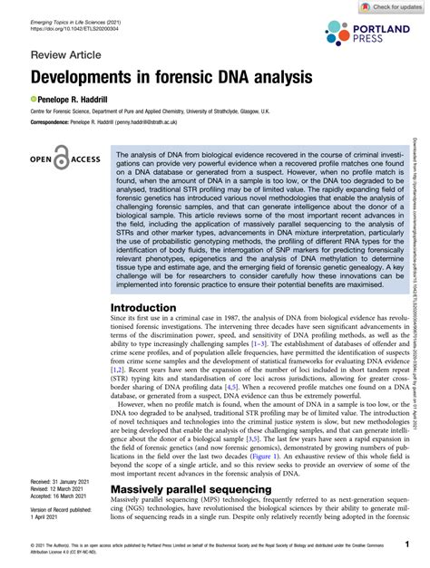Developments in forensic DNA analysis - PMC - wintechmobiles.com