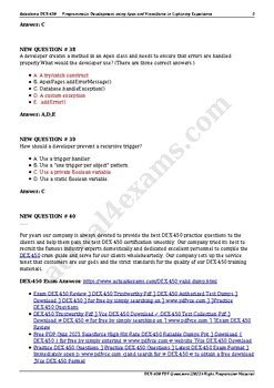 DEX-450 Test Questions Pdf