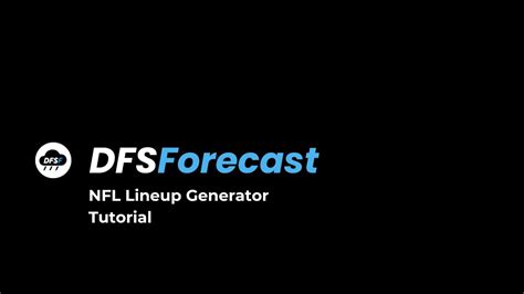 DFSForecast NFL Lineup Builder Tutorial YouTube