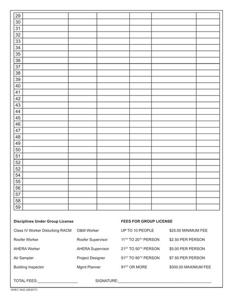 DHEC Form 3422 Download Fillable PDF or Fill Online Application Form