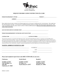 DHEC Form 3911 Download Fillable PDF or Fill Online Request for Dhec