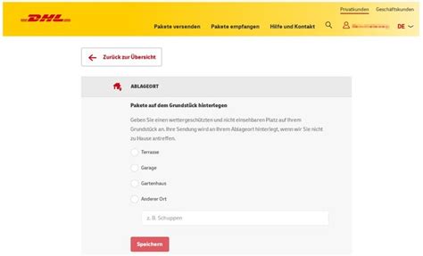 DHL-Wunschort angeben: Ablageort oder Nachbarn festlegen, …