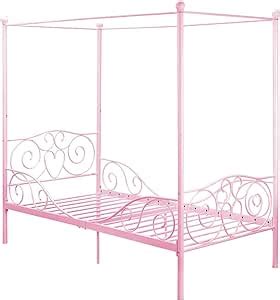 DHP Canopy Metal Bed, Twin, Pink : Amazon.ca: Home