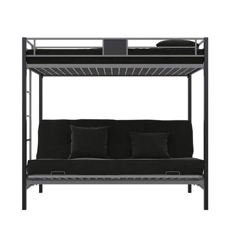 DHP Sunrise Silver Metal Twin Over Futon Bunk Bed …