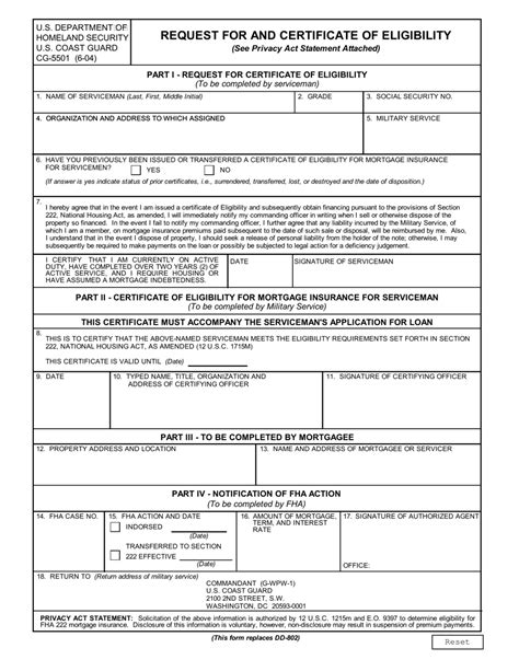 DHS Form CG5501 Download Fillable PDF or Fill Online Request for and