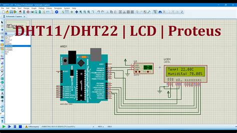 DHT11 DHT22 LCD Arduino Proteus Simulation YouTube.
