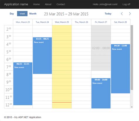 DHTMLX Scheduler Calendar Control Example Loading