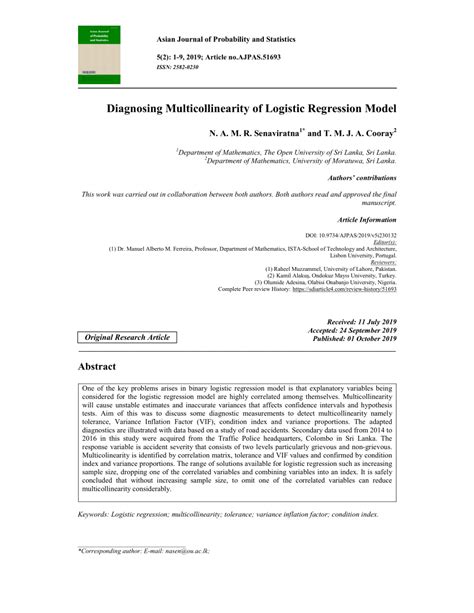 Diagnosing Multicollinearity of Logistic Regression Model - wintechmobiles.com
