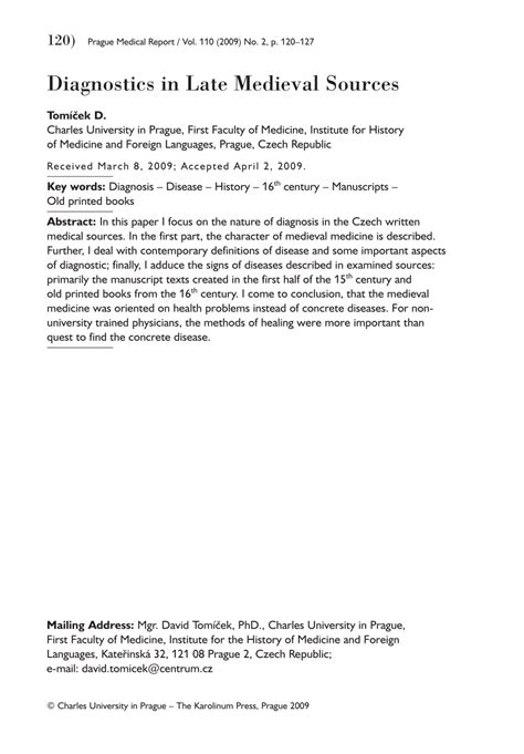 Diagnostics in Late Medieval Sources - wintechmobiles.com