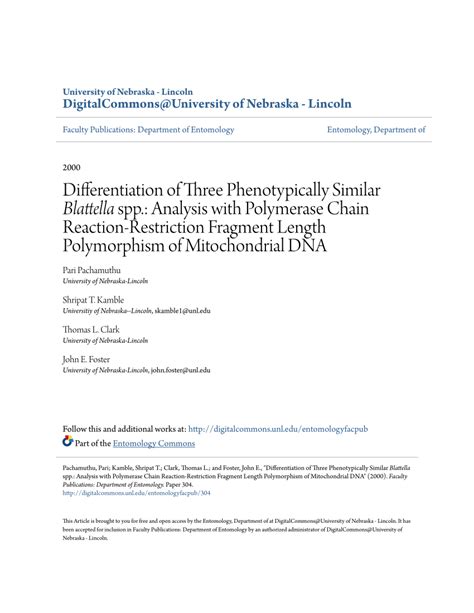 Differentiation of Three Phenotypically Similar Blattella spp ... - muktibox.com